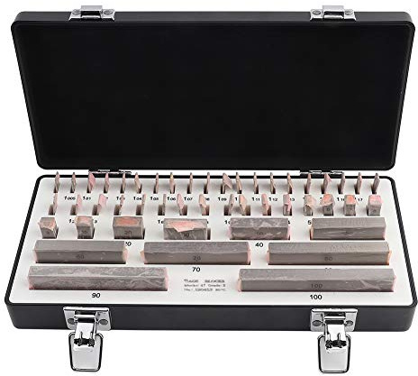 Okuyonic Endmaß-Messblock 47-teiliges Endmaß Hochpräzisions-Augenblock-Set Gute Schleifkraft mit Box für dimensionale Messtechnik-Anwendungen für die Werkstatt