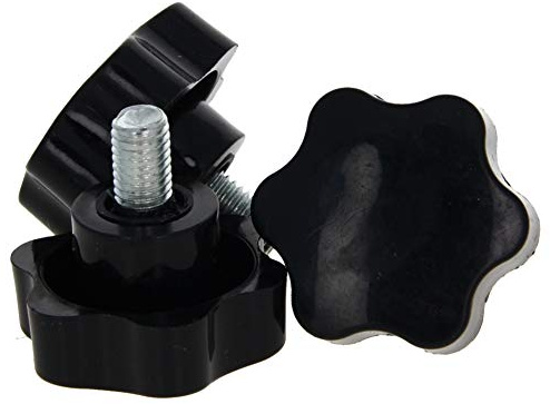 MroMax 3 piezas M10x16mm Star Handle Pomo Rosca Reemplazo Tornillo de apriete Desmontaje rápido Piezas de repuesto Mango de sujeción Empuñadura Tornillo Pomo Negro