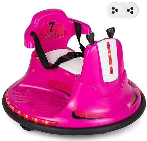 DREAMADE Autoscooter Kinder mit 2,4 GHz Fernbedienung, 6V Elektroauto mit 2 Fahrmodi, Musik und LED-Leuchten, Fahrzeug Elektrisch für Kinder ab 3 Jahre bis 30 kg (Rosa)