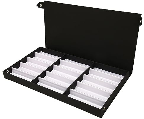 Vetrina per Occhiali da Sole con 15 Griglie, Scatola Portaoggetti per Occhiali con Fodera in Tessuto Bianco, Organizer Multifunzionale per Occhiali da Vista, Occhiali da Sole,