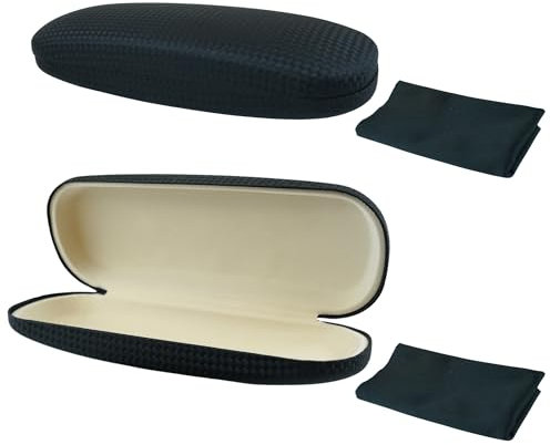 ERYDIUM Pack 2 Fundas Gafas Rígidas + 2 Gamuzas – Estuche Gafas Universal Vista – Caja Protectora Dura Unisex