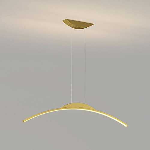 MMRTDJDR Lampada a Sospensione lineare arcuata Lampada appesa a Strisce nordica Cucina Isola Illuminazione per Il Tavolo da Pranzo B 120 * 6 cm