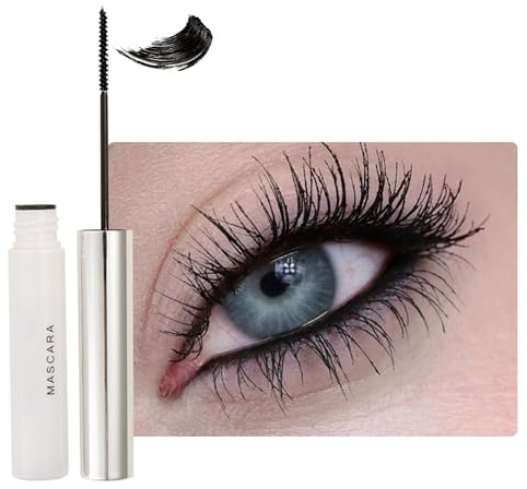 Ultra Fine Mascara Schwarz, 5D Wasserfest Wimperntusche Lange Wimpern, Deep Black Mascara für Volumen & Definition, Wischfest & Nicht Klumpend Wimperntusche mit Silk Fiber, Feiner Pinsel, Glatt Texur
