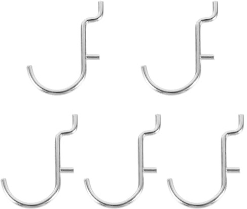 Kichvoe 5pcs Metal U Shape Pegboard Hooks Heavy Duty Perforated Wall Hooks for Workshop Tool Storage and Display Rack Accessories