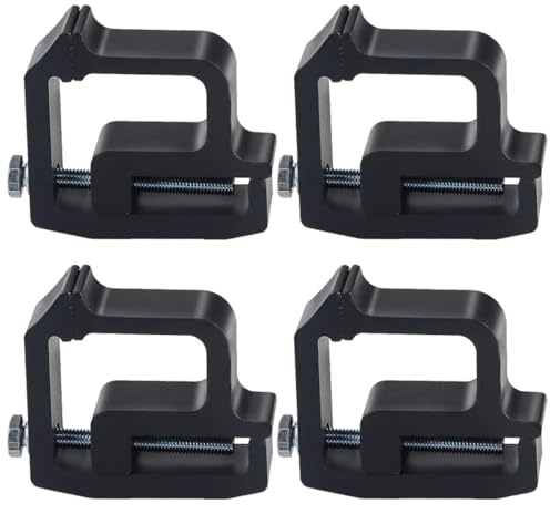 Abaodam 4pcs Heavy Duty Aluminum Ladder Rack Clamps for Truck Bed Camper Shell Canopy Clamps Black Truck Topper Mounting Accessories for Camping and Offroad