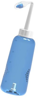 Ciieeo Lave-Nez 500 Ml Transparent Embouts Large 4 Trous pour Débit Lent, Flacon de Rinçage Nasal pour Garçon et Filles et Adultes, Adapté à L'Eau de Mer Sérum Physiologique, Soin Nasal