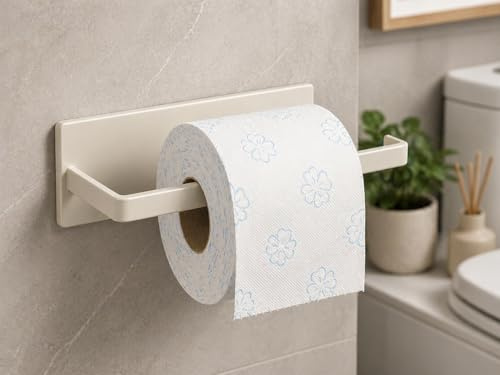 Porta Carta Igienica Adesivo, Porta Rotolo Bagno Senza Forare, Supporto Carta Igienica da Parete, Design Moderno Salvaspazio, Facile Installazione per Bagno Cucina