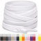 Miscly Cordones Planos para Zapatillas, Disponibles en Varias Tallas y Colores (Blanco, 114 cm)