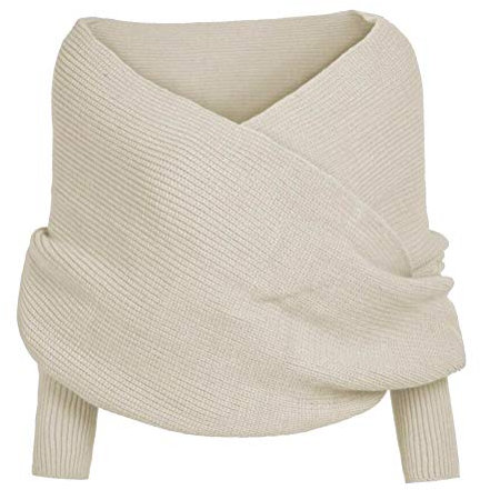 Mekta Multifunktionstücher,Damen Schal Cape Schal Wintermode Unisex warm häkeln gestrickt Wickeln Schal Cape mit Ärmeln