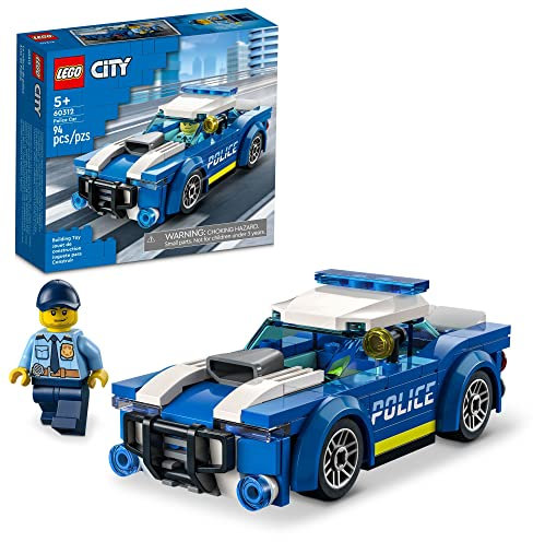 LEGO City Police Car 60312 Building Kit for Kids Aged 5 and Up; Includes a Police Officer Minifigure with a Toy Flashlight and a Police Cap (94 Pieces)