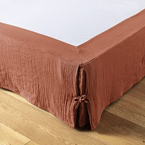 Cache-sommier Gaze de Coton 140 x 190 cm Gaia Terracotta