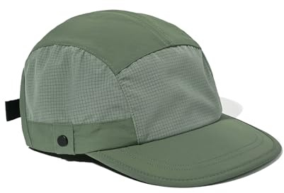 Clakllie Snabbtorkande 5 paneler baskeps platt brim snapback cap andas utomhus sport keps UV-skydd snabbtorkande truckerkeps, CDGE-WBQSG1-grön, En Storlek