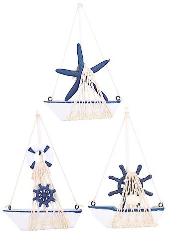 RORPOIR 3-teiliges Mittelmeer-segelboot-Modell Aus Holz Segelboot- Miniatur-Segelschiff-Handwerk Für Den Schreibtisch Sicheres Ornament