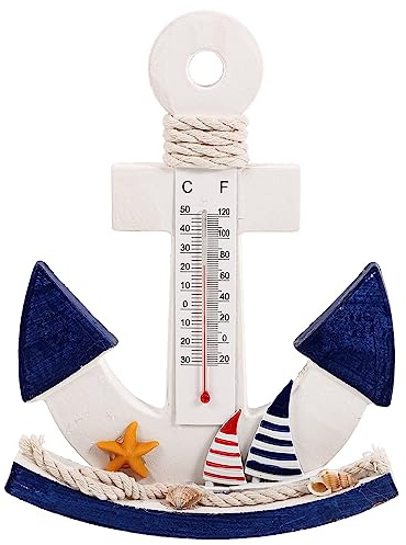 ABOOFAN Decorativo De Tema Oceánico Adorno Mediterráneo Para Hogar y Oficina Medidor De Temperatura Elegante y Funcional Para Decoración De Fiestas y Eventos