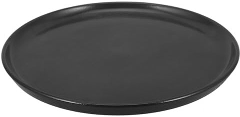 CLISPEED Black Ceramic Plate Large Matte Round Pizza Plate 27cm Household Baking Tray for Home Restaurant Cafe