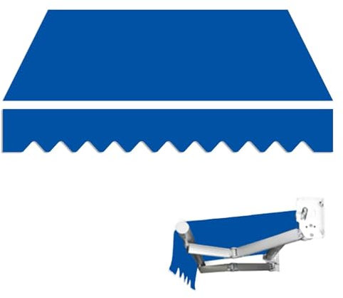 Einziehbarer Sonnenschutz (ohne Rahmen), 280 g, 100 % Polyester, für den Außenbereich, Markisenstoff für Terrasse, Terasse, wetterbeständiges blaues Schattentuch (2,5 m)