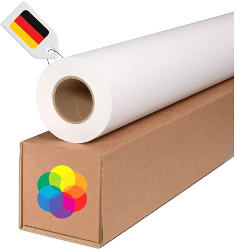CABRO Plotterpapier beschichtet 914mm x 46m 90g - Posterrolle DIN A0+ für brilliante Farbdrucke, Posterdrucke und Bilderdruck. Beschichtetes Papier aus Deutschland! Plotter Rolle 91,4cm -Einzelrolle