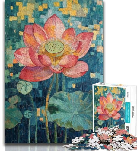 Puzzle für Erwachsene 1000 Teile Lotus Art 1000 Teile für Erwachsene Quizspiel ganze Familie 75x50cm