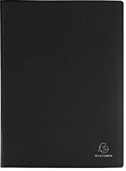 Exacompta 88111E Opak - Portadocumentos (A4, 100 fundas, 200 vistas), color negro