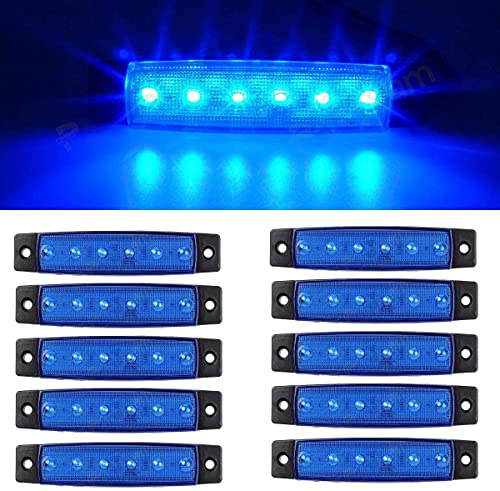 GSRECY Lot de 10 éclairages - 10 pièces - 9,7 cm - 6 feux de repère blancs LED latéraux pour remorque, camion, taxi, camping-car - EMARK CE Lumière de position latérale arrière, Lumière de position