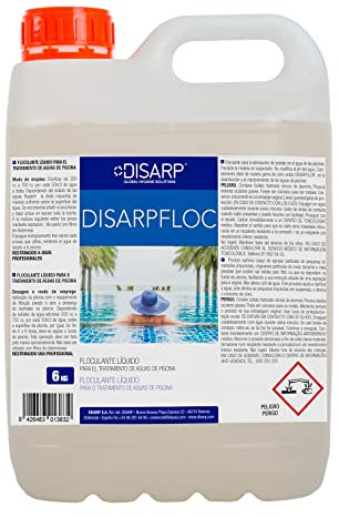 Disarpfloc Floculante Piscina Líquido 6L | Clarificador Agua Turbia Piscina | Mejora Filtración y Agrupa Partículas en Fondo | Acción Rápida | Compatible con Todo Tipo de Piscinas