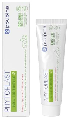 POUPINA Phytoplast Pâte à l’Eau Bio. Soin Bébé 100% Naturel - Prévention et Protection Rougeurs du Siège. Hypoallérgenique, Vegan, 65g