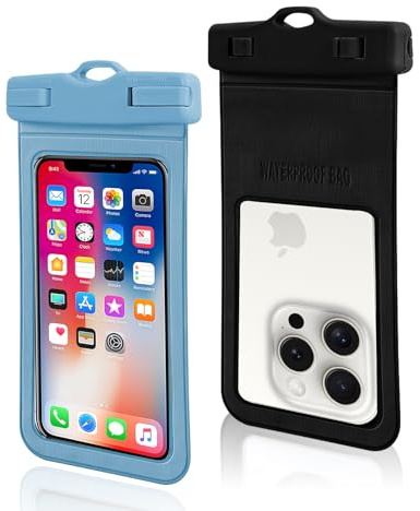 beidaiby 2 Pcs Waterproof Phone Pouch,Water Proof Phone Case for Swimming,Universal Underwater Waterproof Bag,Transparent Mobile Phones Waterproof Pouch,For Rafting,Surfing,Fishing,Sailing,Diving