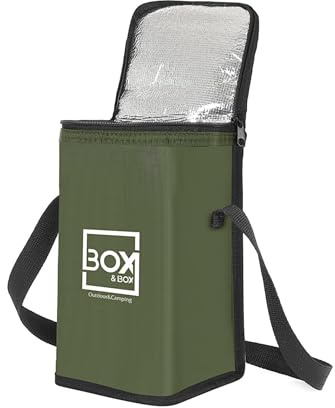 Camp&Fire 6 Litre Small Cooler Bag. Insulated Thermal Bag with Shoulder Strap. Keep Warm & Cold, Leakproof, Lightweight Can Bottle Cooler. Perfect for Camping, Picnic, Beach, Travel. (Green)