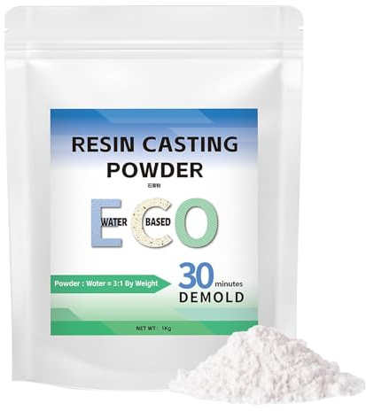 Polvere di colata in resina - Polvere di fusione, potere di fusione minerale naturale | Polvere di colata in resina ecologica, 1000G, composto di gesso a polimerizzazione rapida, sformata in 20-30