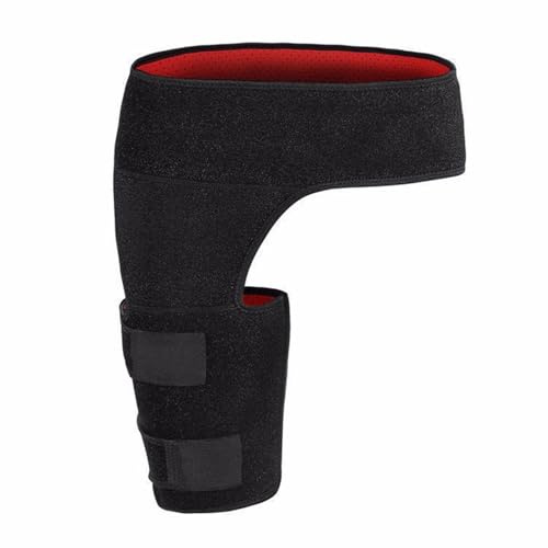schlafhimmel Ceinture OrthoActive Sofela, Groin Wrap, Support Ajustable pour Soulager la Douleur de la Hanche, de l'Aine, de l'Ischio-Jambier, de la Cuisse et du Nerf Sciatique (Rouge-Noir)
