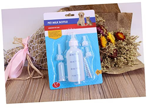 BUGUUYO 60ml Pet Nurser Bottle Kit with Nursing Bottles 4pcs Set for Feeding Kittens Puppies and Small Animals