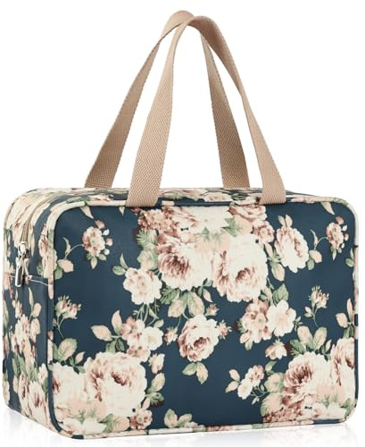 Aucuu Toalettväska, resevant toalettväska, kosmetikväska för damer, sminkväska, organizer, stor tvättväska, sminkväska med handtag för accessoarer, för damer och herrar, 30*21*12 cm
