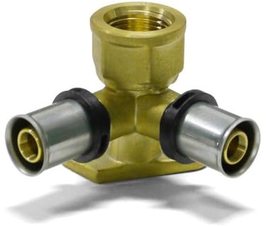 Sanpro 3 x THPRESS Pressfitting Doppel Wandwinkel - Wandscheibe, Größe 20x2, Höhe 52 mm (Pressfitting THPRESS) (Pack à 3 Stück)