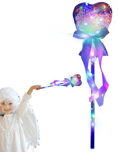 Mimoqk Prinzessinnenstab, leuchtende Zauberstäbe für Kinder | Prinzessin LED-Leuchtstab für Kinder | Leuchtstab Leuchtstab für Mädchen Prinzessin Gefälligkeiten Kostüm Cosplay Zubehör