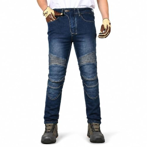 Pantalones Moto Hombre Stretch, Multi Bolsillos Vaqueros Moto Hombre, para Uso Diario & Conducción Urbana