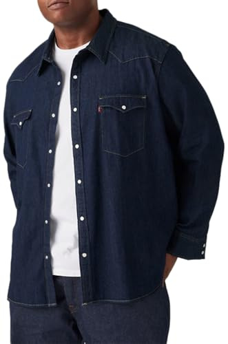 Levi's Big Classic Western Red Cast Rinse Take, Camicia in jeans Uomo, Red Cast Rinse Takedown H2 19, XXL