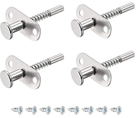 Sourcing Map Kolbenriegel, gefedert, Edelstahl, 6 mm Kopf, 6 mm Durchmesser, Feder, 60 mm Länge