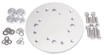 Doppler Adapterplatte, Silber, aus rostfreiem Edelstahl, Ø 180 mm, rund, passend Granitplatte 140 kg