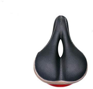 RONGJJ Breiter Fahrradsattel Memoryschaum gefüllt Sattel mit überzug Bequemer Hohl und Ergonomischer Fahrradsitz Breiter Tourensattel Sattel Herren Damen Sattel, Black