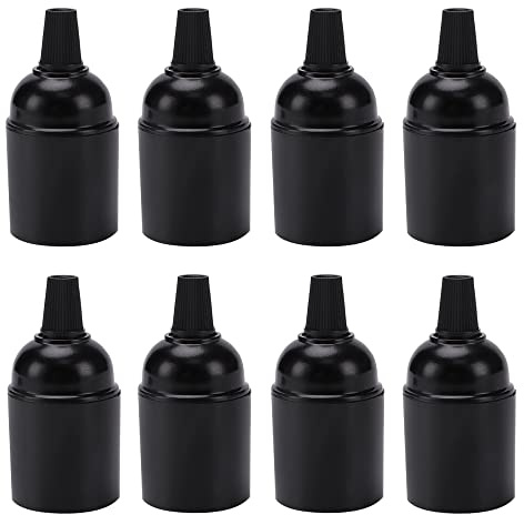 VooGenzek Lot de 8 douilles Edison bakélite vintage avec tournevis - Noir E27