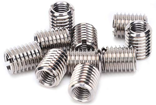 10 Stück Reduziermutter M8x1.25-M12x1.75 15mm Edelstahl | Innengewinde M8x1.25, Außengewinde M12x1.75, Länge 15mm, Reparatureinsatz, Umbausatz.