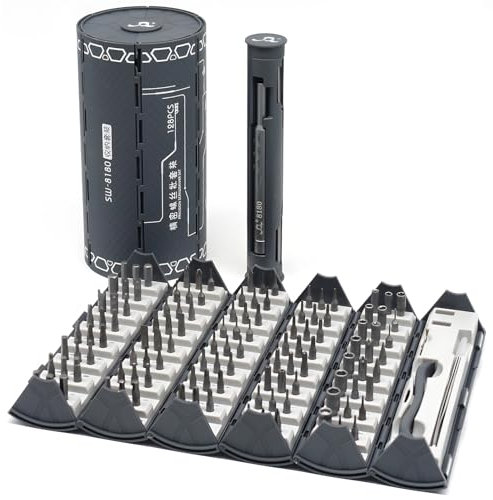 128 in 1 Set Cacciaviti Precisione Magnetici Professionali, Set di Cacciaviti Professionali per Tende a Rullo, Kit Riparazione Portatile Multifunzione Elettricista Cacciaviti per Elettroniche