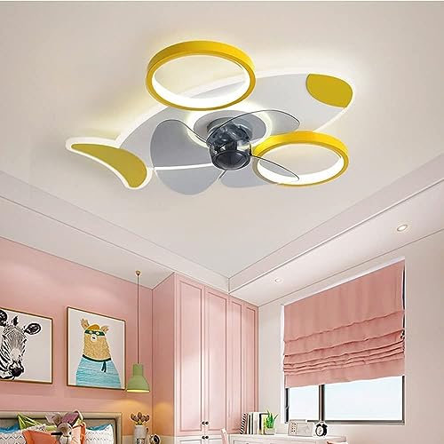Plafond dimmable lampadaire avec télécommande, Ventilateur de Plafond de Chambre pour Enfants avec lumière, 3 températures de Couleur et Ventilateur de Plafond à Une Vitesse à 3ss