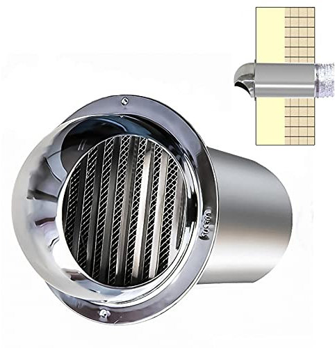 EOTRERANQ Couvercle d'aération de sèche-linge en acier inoxydable 304, couvercle de sortie d'aération mural rond avec filet anti-oiseaux, grille d'échappement ronde de 4,3/6,3/7,8 pouces, grille d'aér