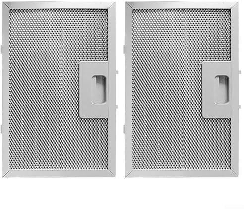 Confezione da 2 filtri a rete metallica per cappa, filtro antigrasso a 5 strati, struttura in alluminio, 506 x 300 mm, colore: argento