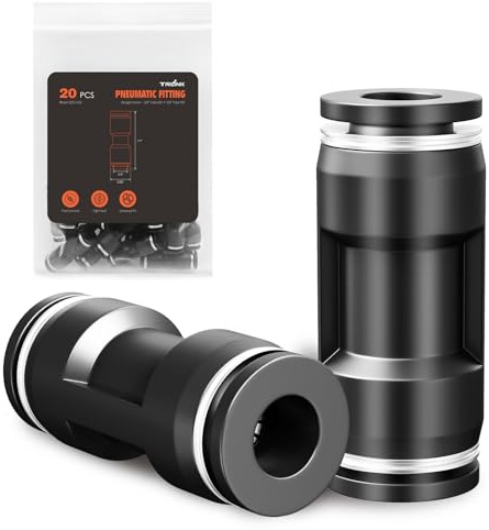 TRILINK 3/8 OD Push to Connect Fittings – Air Line Straight Connectors, Quick Connect Pneumatic Fittings, Push Lock Air Hose Fittings for Compressor, Air Tools & Tubing (20 PCS)