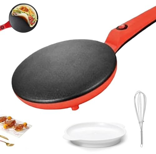 electric crepe maker quick heat,Instant 8 Elektrischer Crêpes-Maker mit Griff,Temperatur-Automatik, Sofort Backautomat für Crepes, Pfannkuchen & Tortilla,Für Pancakes und Taccos(B)