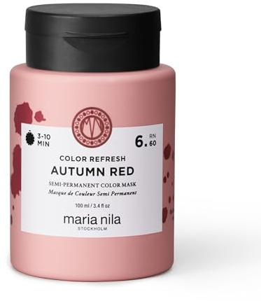 Maria Nila Color Refresh Autumn Red 100 ml | Halvpermanenta pigment på 3 till 10 minuter | Arganolja återfuktar och minskar frissigt