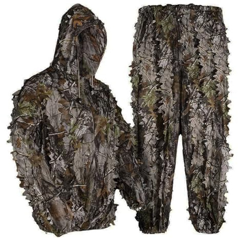 LOOGU Ghillie Suit 3D Maple Leafy Camouflage Clothing Super Lightweight Hooded Outfit for Hunting, Shooting, Wildfowl, Paintball, Wildlife Photography, Halloween or Christmas