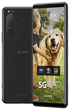 Sony Xperia 5 II - Téléphone portable | Design compact | Écran 21:9 CinemaWide™ | Eye AF en temps réel - Noir